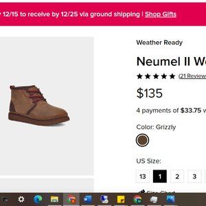 uggs boys size 6 Neumel